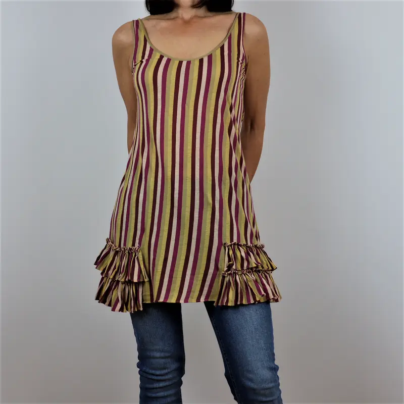 Camiseta larga de tirantes rayas Twenty8Twelve
