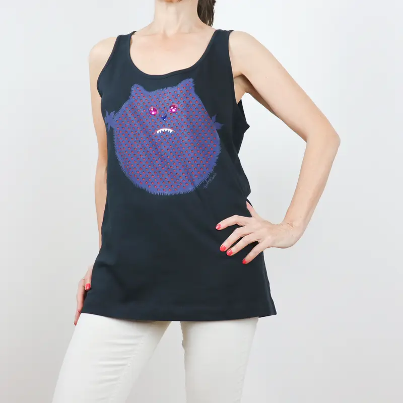 Camiseta larga sin mangas dibujo estampado