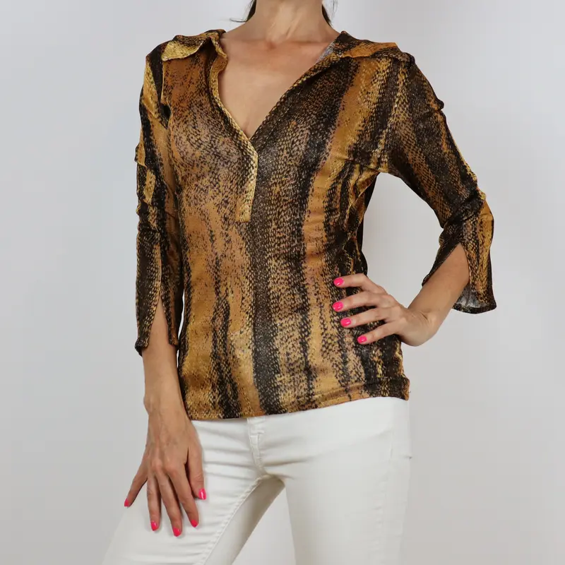 Camiseta manga francesa estampado serpiente