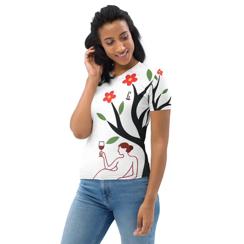 Camiseta mujer vino en sakura
