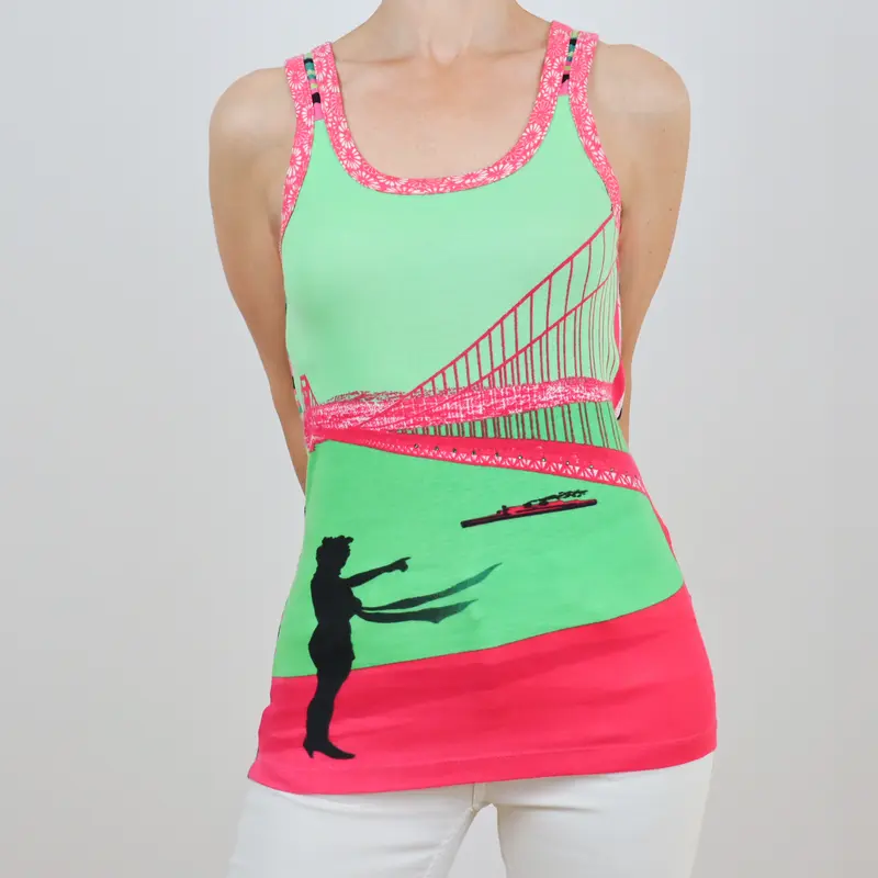 Camiseta sin mangas estampada Custo