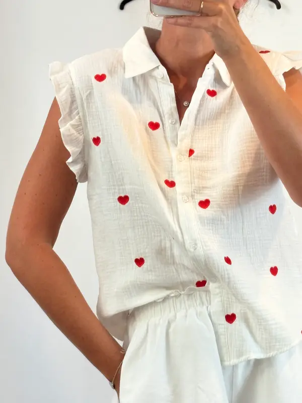 CARLOTA&CO. Blusa blanca bordada.T M/L