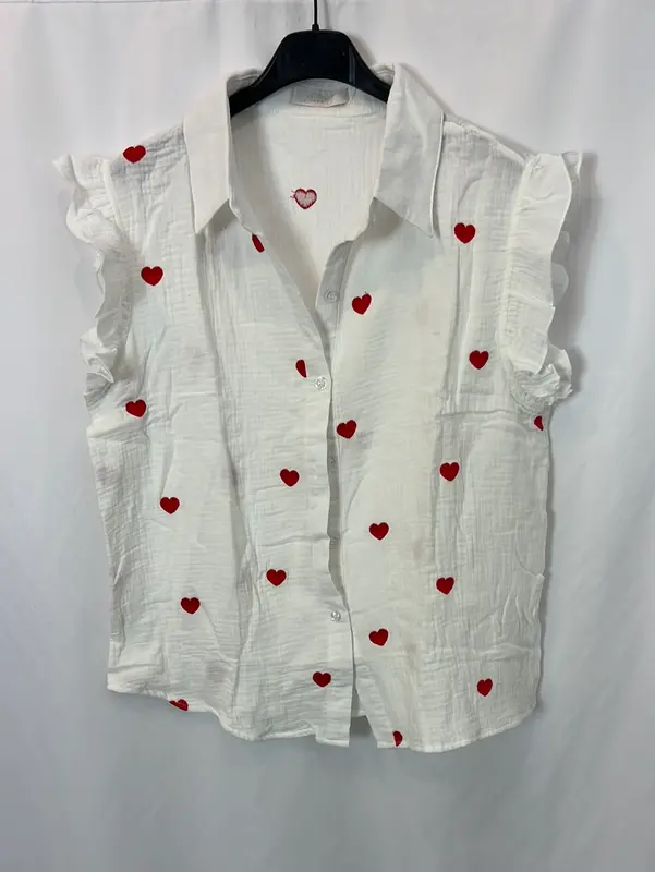 CARLOTA&CO. Blusa blanca corazones T.m/l