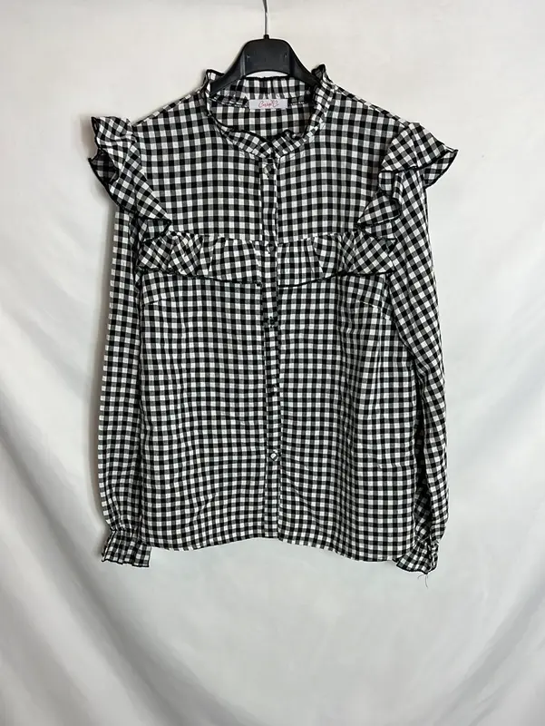 CARLOTA&CO . Blusa cuadros vichy volantes. T M