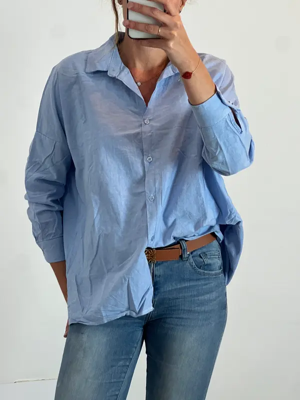 CARLOTA&CO. camisa azul estilo Oxford T.l