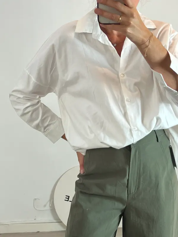 CARLOTA&CO. Camisa blanca algodón. TU (L)
