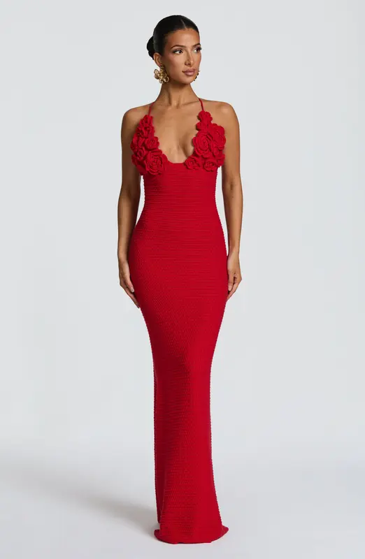 CELAENA MAXIVESTIDO - ROJO