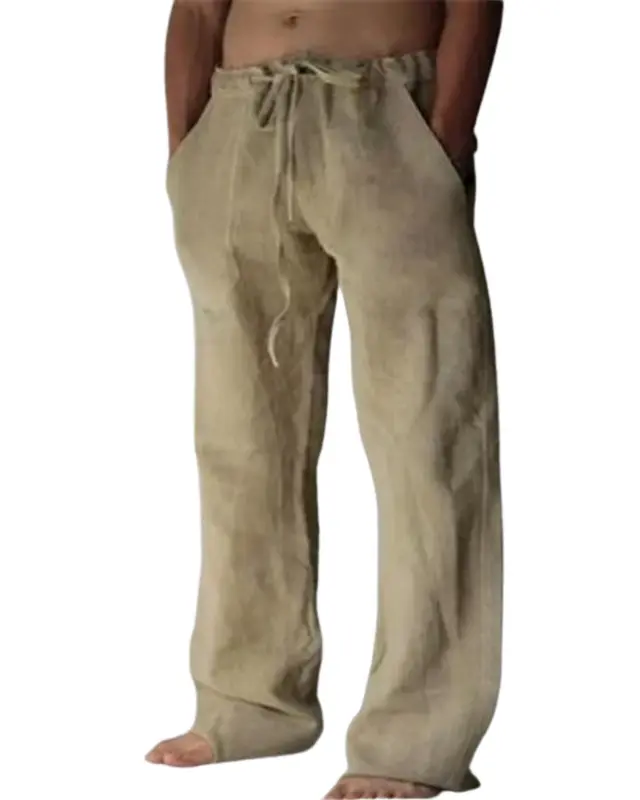 César™ - Pantalón masculino sofisticado de lino cómodo y versátil