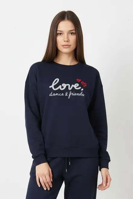 Chándal de Algodón de Dos Piezas con Pantalón Recto azul – Trapio