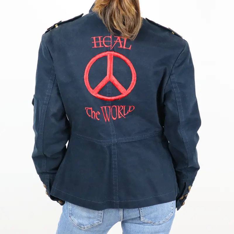 Chaqueta azul marino estilo militar
