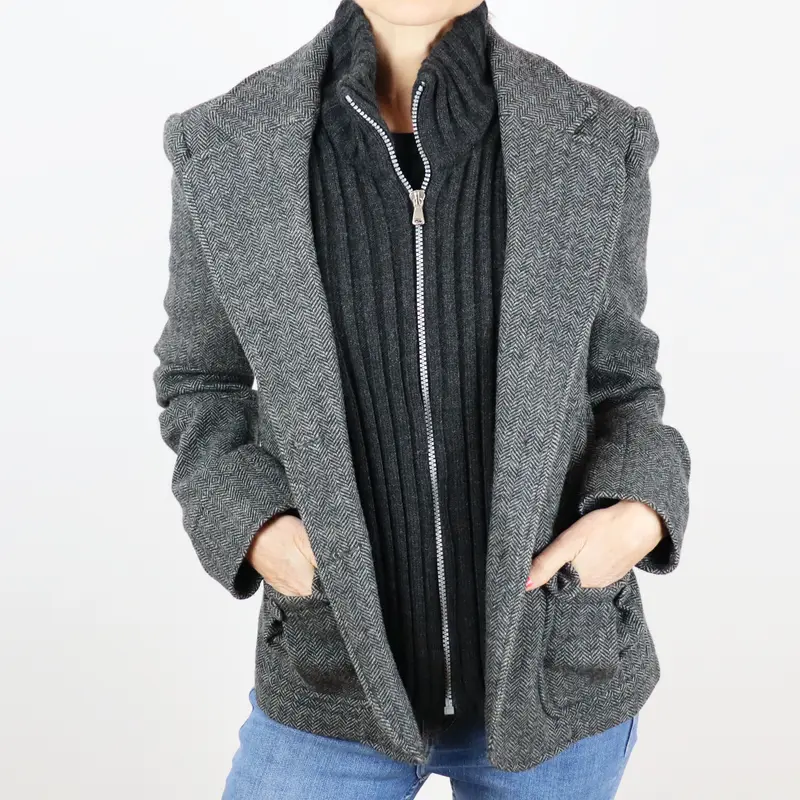 Chaqueta Blazer gris efecto 2 en 1