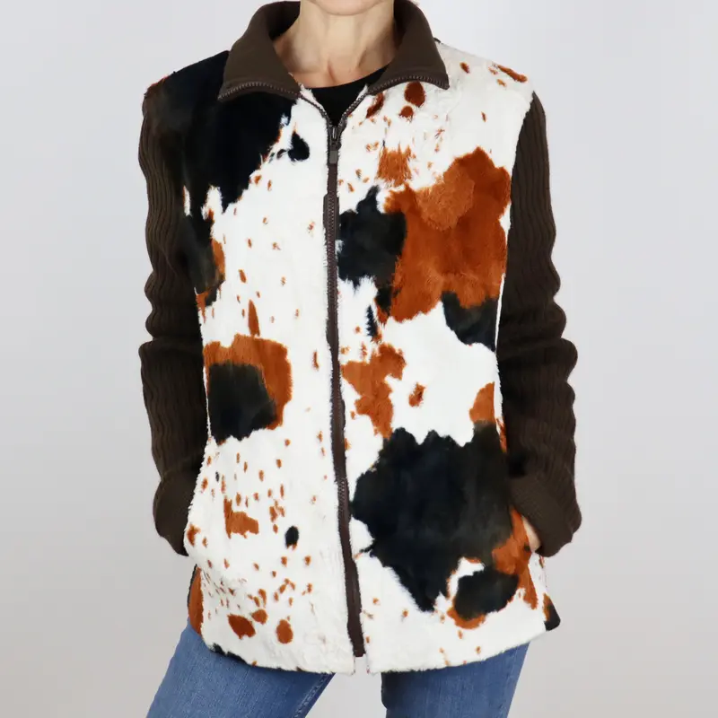Chaqueta de punto con estampado animalprint vaca