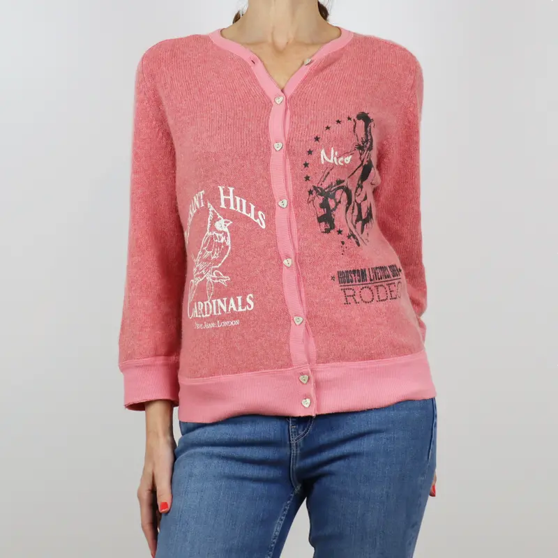 Chaqueta de punto rosa
