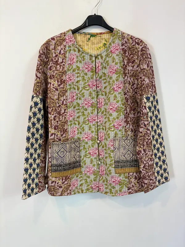 Chaqueta estampado multicolor textura reversible