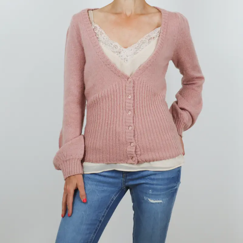 Chaqueta lana rosa Sara Kelly by Ellos