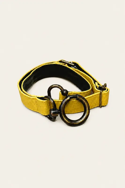 Cinturón De Piel Amarillo