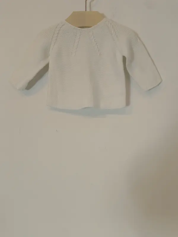 COCONUT. Jersey blanco botones T.1-3 meses