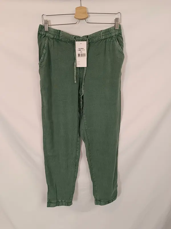 COLINE. Pantalón fluido verde T.s