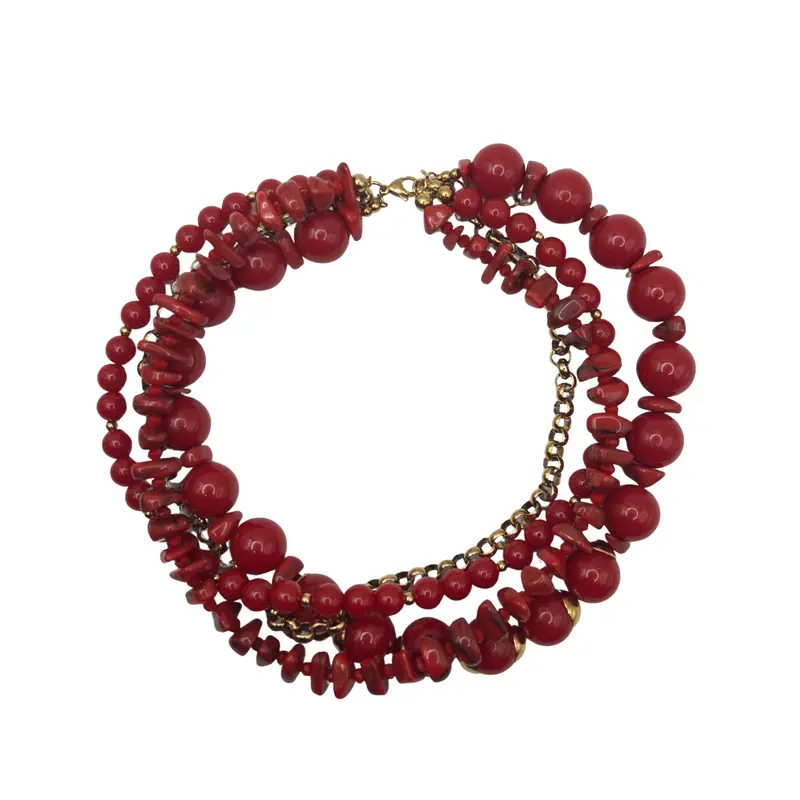 Collar bolas rojo