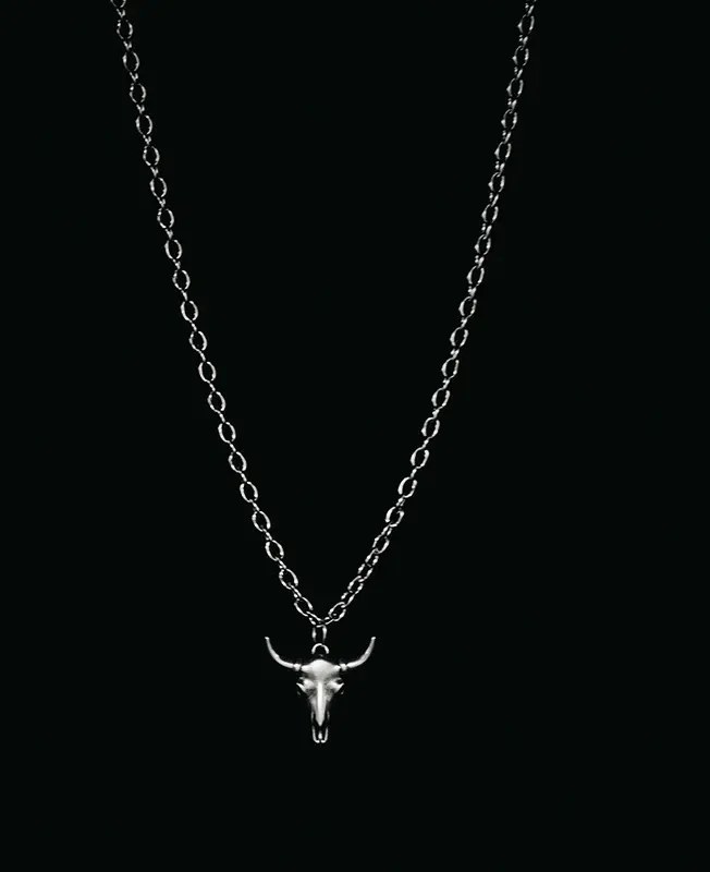 Collar búfalo plata largo Imiloa