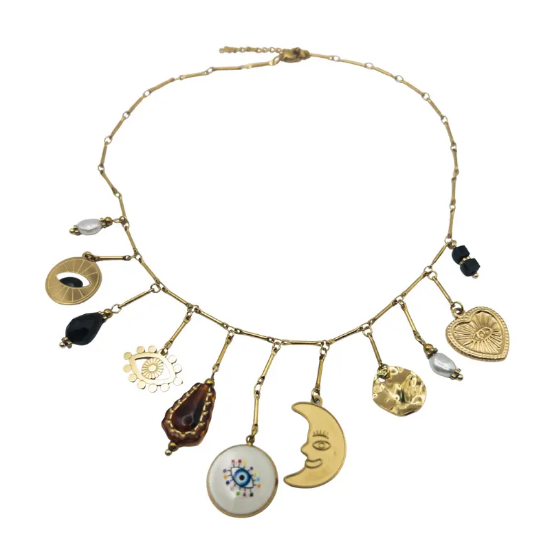 Collar Charms dorados acero inoxidable
