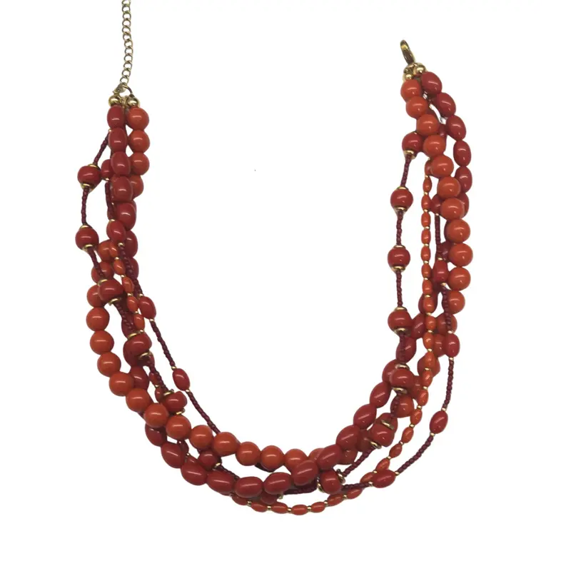 Collar Combinado Coral y Teja