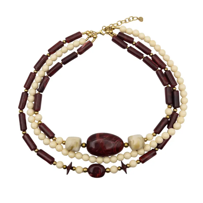 Collar combinado Tinto y Beige