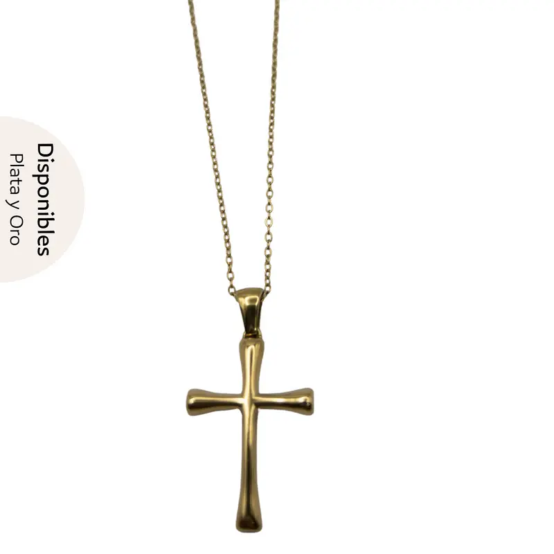 Collar con colgante cruz acero inoxidable