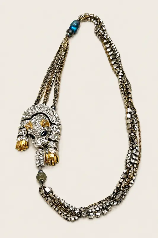 Collar De Leopardo Y Tigre Plata