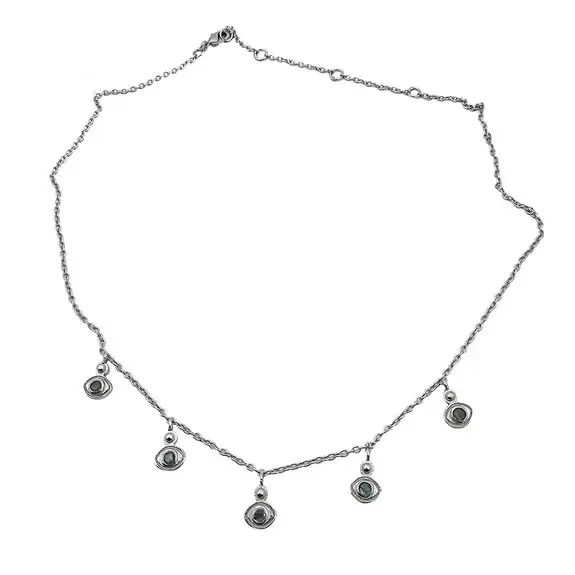 Collar Evil Eye plateado labradorita Tiahra