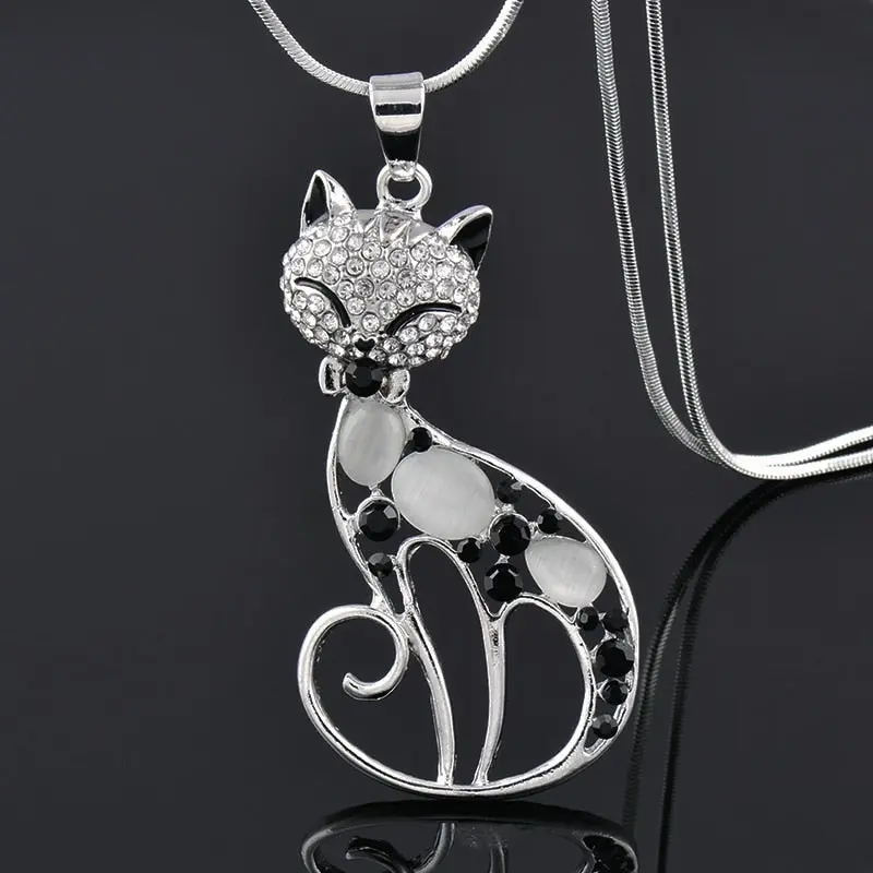 Collar gatos del amor en plata de ley