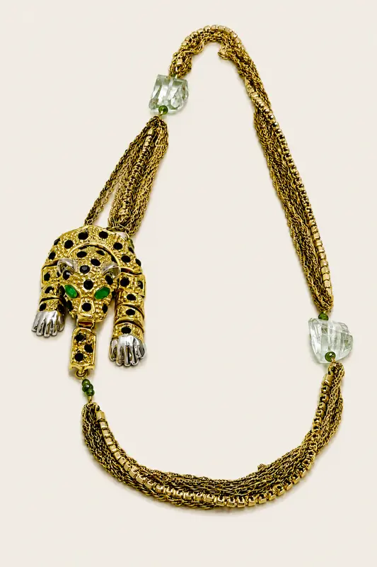 Collar Leopardo Y Tigre Oro