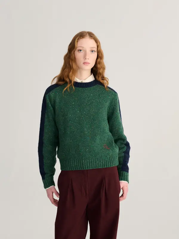 Color block wool blend jumper