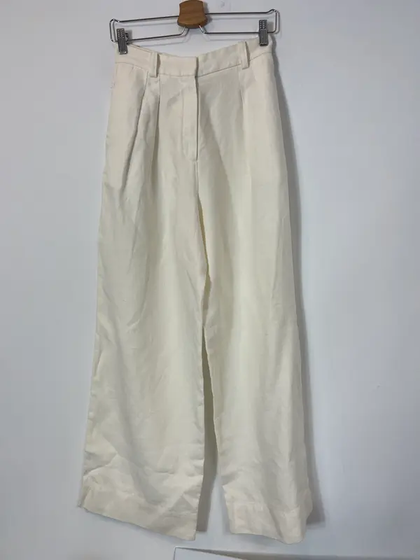 COMPTOIR DES COTONNIERS. Pantalón beige lino T.36