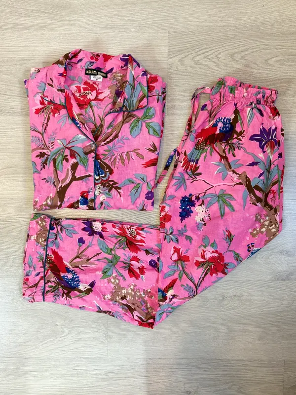 Conjunto algodón estampado floral