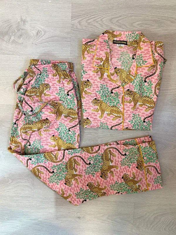 Conjunto algodón estampado tigre