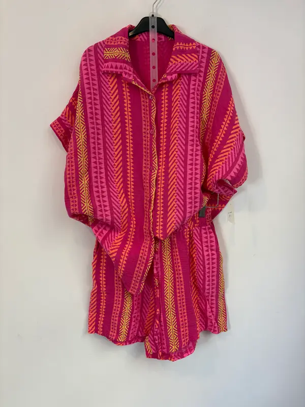 Conjunto estampado fucsia
