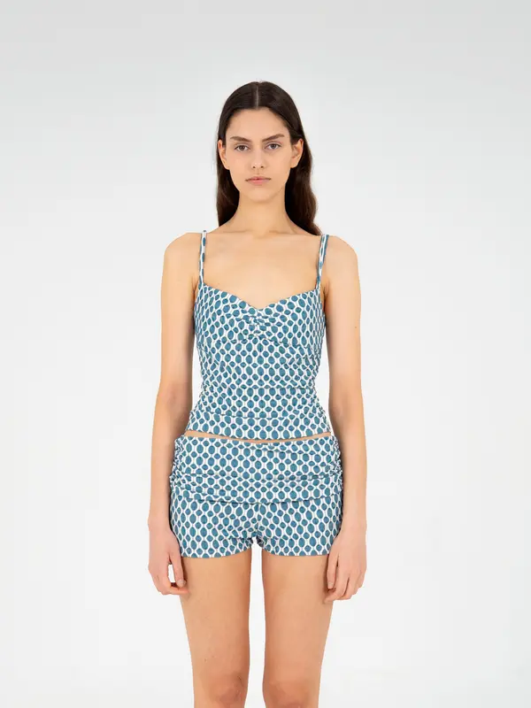 Craft Jersey Blue Ruched Top
