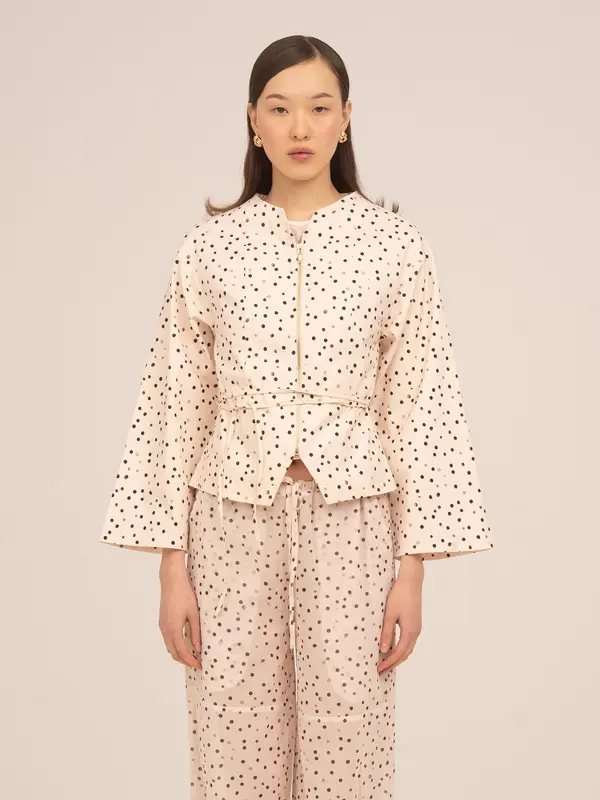 Cream Polka Dot Fuji Jacket