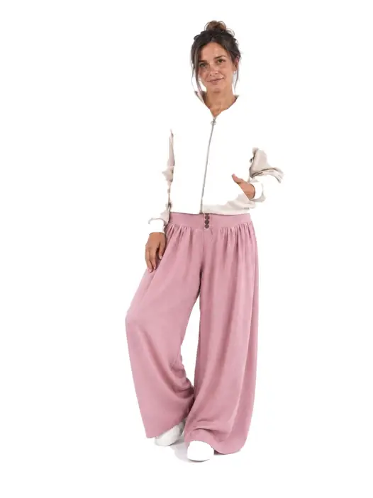 Cristina | Pantalón Plisado de Tiro Alto con Bolsillos