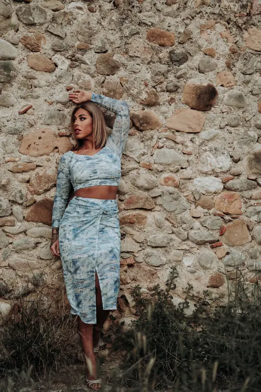 Crop top gasa marmolado