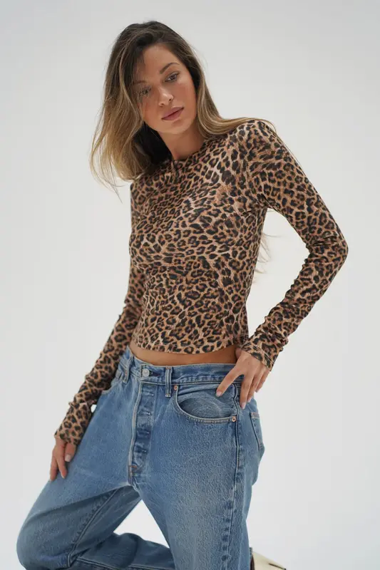 Dalston Manga Larga Corta De Canalé - Leopardo