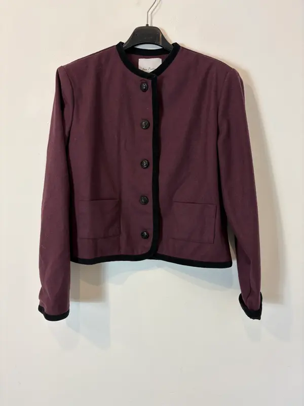 DEAR PRUDENDE. Chaqueta berenjena cashmere. T S