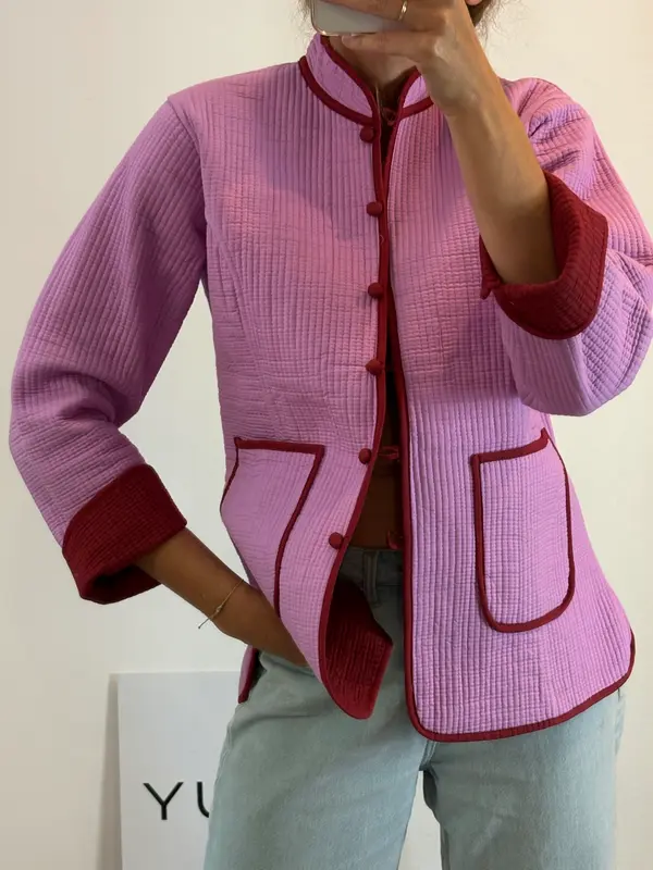 DELUEM. Chaqueta bicolor algodón T.M