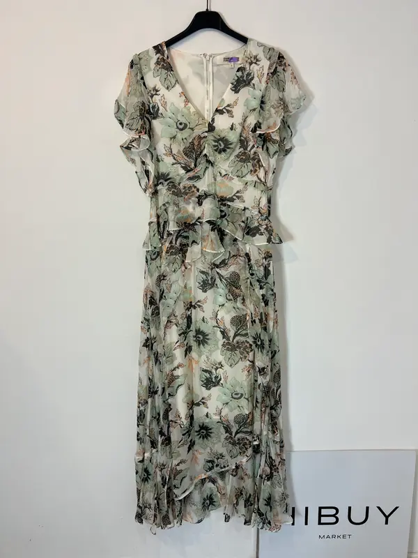 DIANE VON FURSTENBERG. Vestido largo estampado viscosa. T 2 (M)