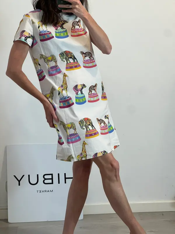 DOLORES PROMESAS. Vestido corto estampado