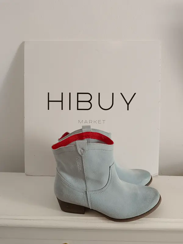 DRASTIK. Botas piel azul T.38(tara)