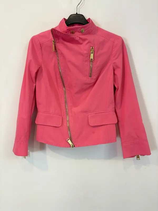 DSQUARED2. Chaqueta rosa cortita cremallera