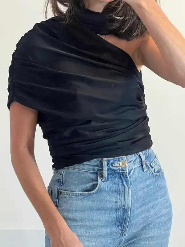 DUARTEby CRUSSET. Top negro asimétrico  T.u(S)