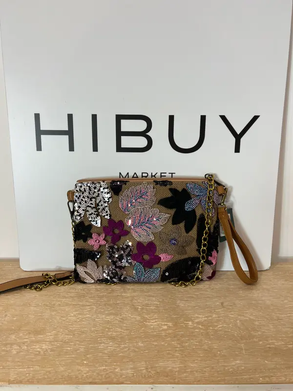 DULCINEA HEREDIA. Bolso doble textura flores
